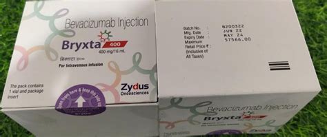Zydus Oncoscience Bryxta 400mg Bevacizumab Injection Packaging 1 Vial