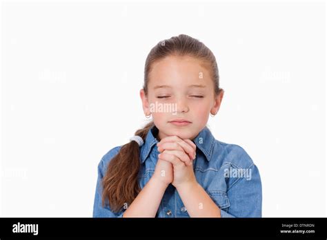 Little Girl Praying Stock Photo Alamy