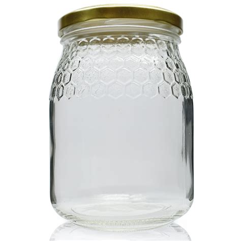 740ml Clear Glass Honey Jar With Lid Ampulla Ltd 0161 367 1414