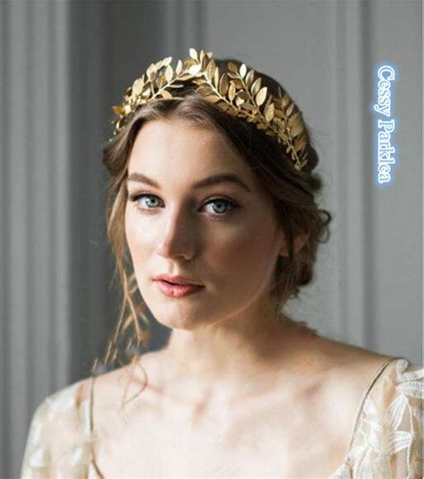 Ladies Gold Laurel Leaf Headband Roman Greek Goddess Fancy Dress Toga