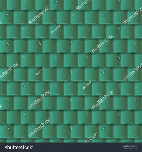 Seamless Roof Tiles Pattern Green Texture Stock Vector Royalty Free
