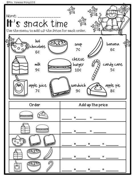winter math  literacy pack   grade worksheets