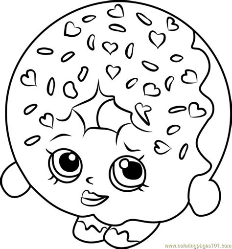 D39;lish Donut Shopkins Coloring Page Free Shopkins | Donut coloring