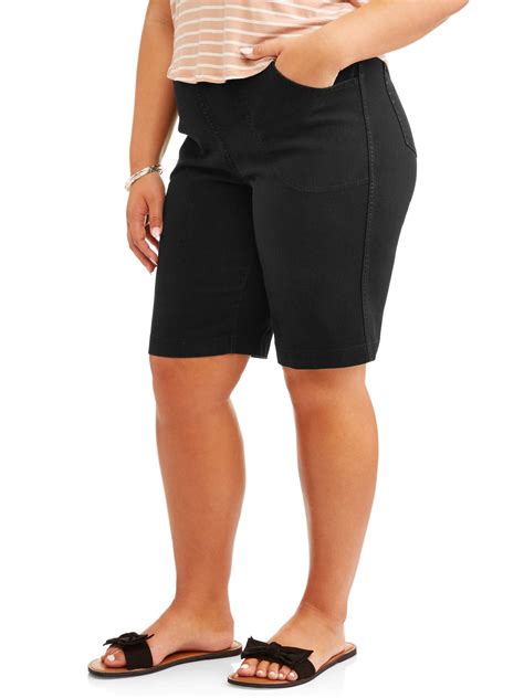 Just My Size Womens Plus Size 4 Pocket Pull On Bermuda Shorts