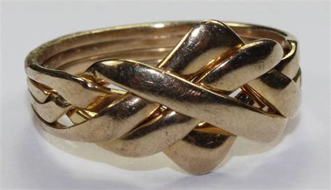 Lot 9ct Gold Puzzle Ring