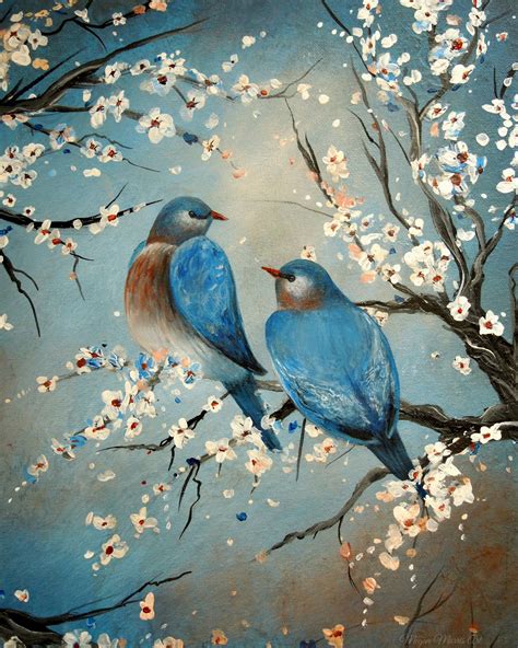 Bird Painting Acrylic Love Birds Painting Painting Canvases Art