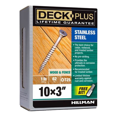 Deck Plus 10 X 3 In Stainless Steel Deck Screws 1 Lb At