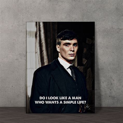 Peaky Blinders Tommy Shelby T Canvas Print Office Wall Etsy