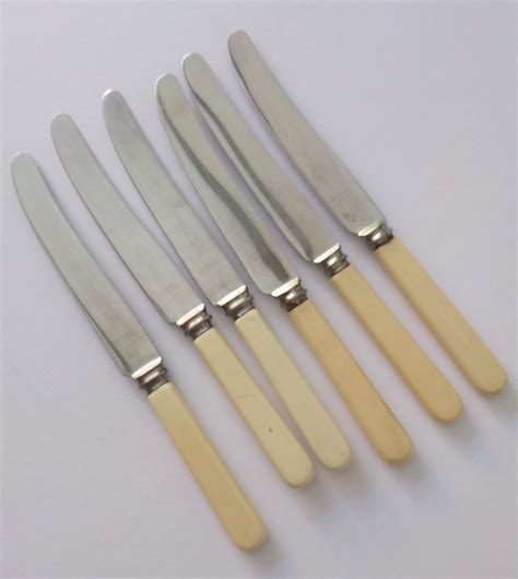 Dinner Knives 95 Faux Bone Handled Knives 4 X Etsy Uk Chef Knife