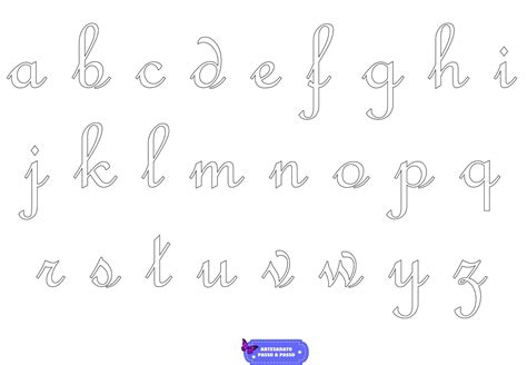 Molde de letras cursivas para imprimir - Artesanato Passo ...