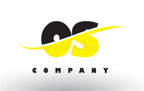 Os O S Black And Yellow Letter Logo With Swoosh Stock Vector