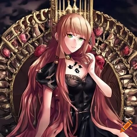 Anime Queen Sitting On A Throne On Craiyon