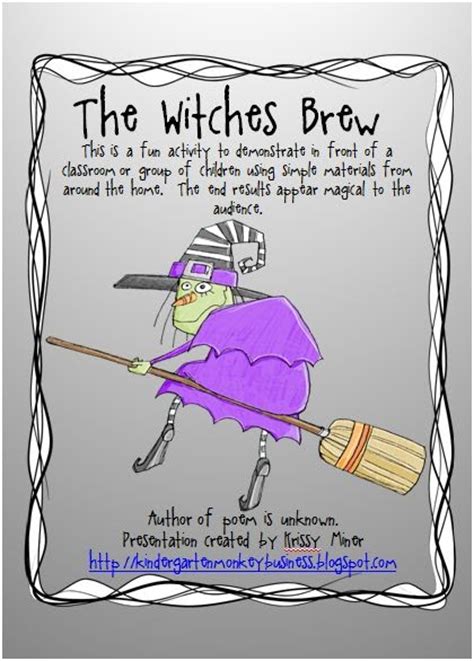 If you are reading a poem out loud, read it v e r y s l o w l y. Mrs. Miner's Kindergarten Monkey Business: Come Get Your FREE Witch's Brew Magical Demonstration