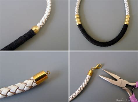This necklace instantly became my new favorite. DIY Leather Cord Necklace with Hardware | Collar de cordón, Bisuteria, Joyas