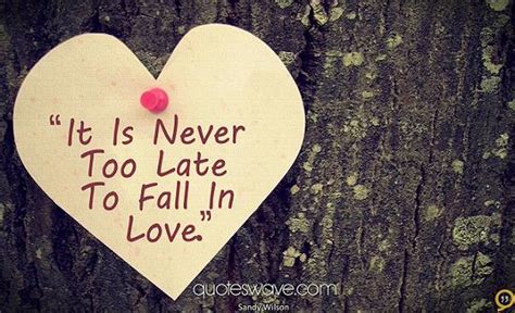 We did not find results for: It is never too late to fall in love. | Sandy Wilson Picture Quotes | Quoteswave