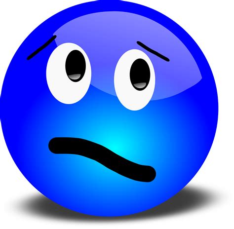 Confused Blue Smiley Free 3d Vector Clipart Illustration