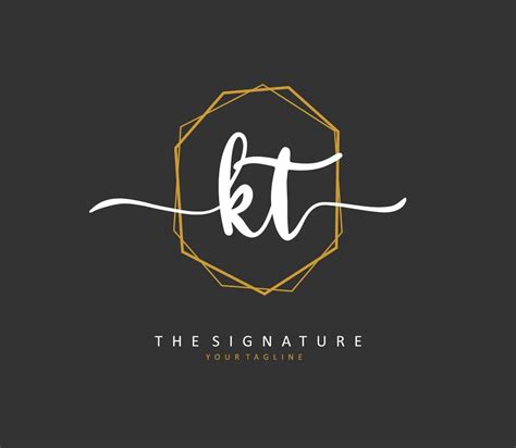 k t kt initial letter handwriting and signature logo a concept handwriting initial logo with