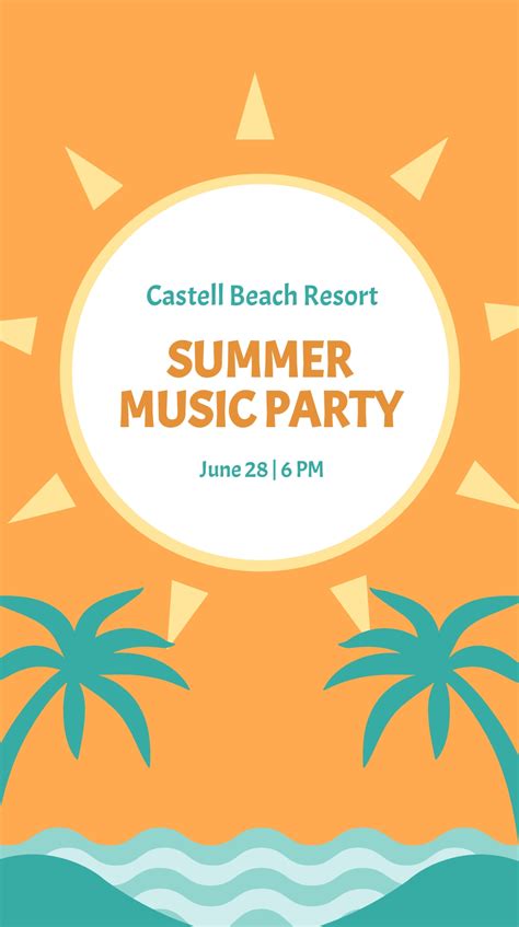 Free Summer Party Instagram Story Template