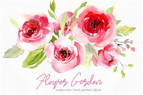 Check spelling or type a new query. Watercolor pink roses flowers leaves ~ Graphics ~ Creative ...