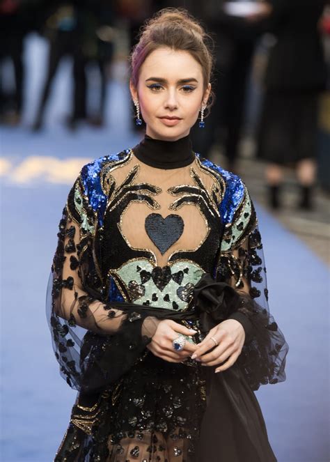 Lily Collins Gown With Hands And Heart 2019 Popsugar Fashion Uk