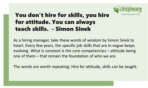 Hire For Attitude Simon Sinek Quote