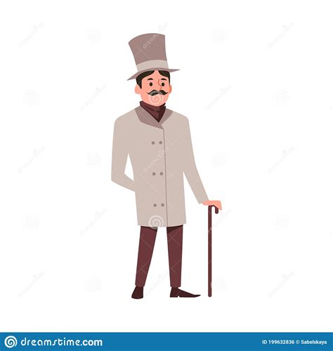 Flat Vector Isolated Illustration Of Gallant Victorian English