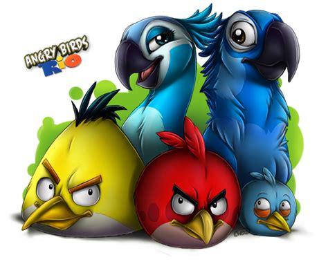 Download Angry Birds Art Crossover Angry Birds Rio Png Transparent