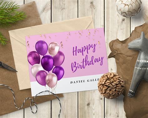 Editable Birthday Card Printable Birthday Card Birthday Etsy