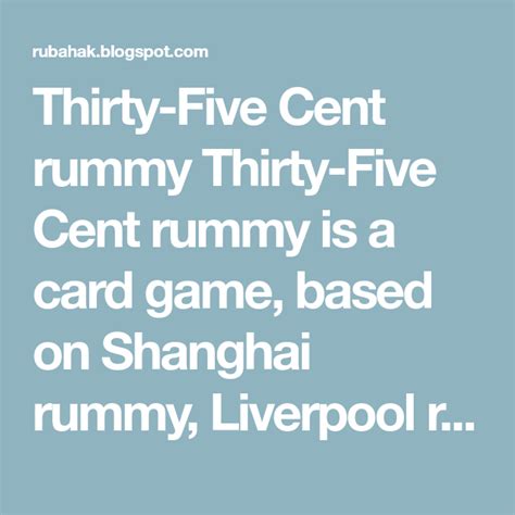 Check out our shanghai card game selection for the very best in unique or custom, handmade pieces from our card games shops. Thirty-Five Cent Rummy rules in 2020 | Rummy, Rummy rules ...