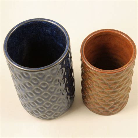 L Hjorth Denmark Mid Century Stoneware Vase Scandinavian Accents