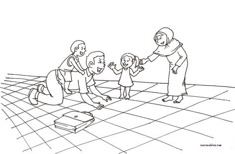 Gambar animasi anak dan keluarga. Mewarnai Gambar Ayah