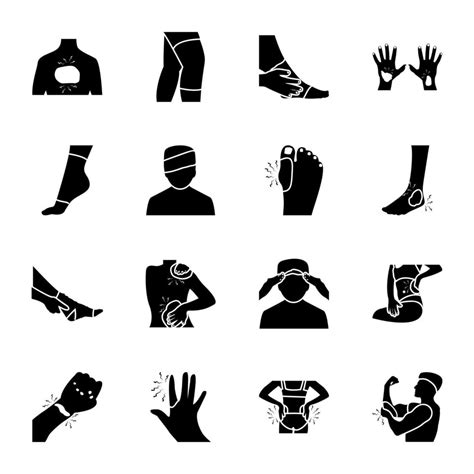 Fractures And Wounds Glyph Icons 15398883 Vector Art At Vecteezy