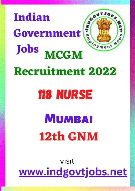 Mcgm Recruitment 2022 118 Nurse Best Job Vacancy