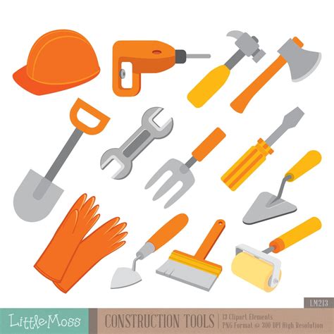 Construction Tools Digital Clipart Etsy