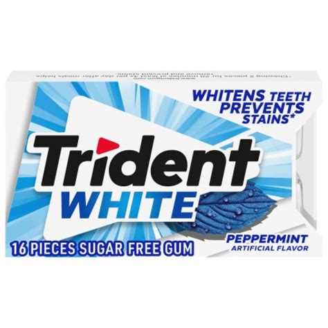 Trident White Peppermint Sugar Free Gum 16 Pc Smiths Food And Drug