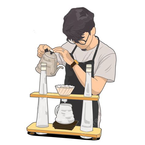 Barista Coffee Hd Transparent Barista Making Coffee Cartoon