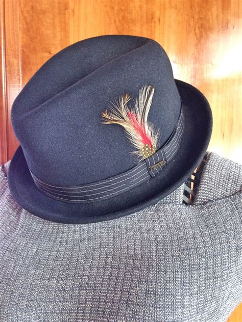 Vintage Fedora Mens Black Fedora Hat Wool Mad Men