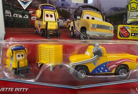 Disney Pixar Cars 2 Pack Jeff Gorvette Pitty And John Lassetire New In
