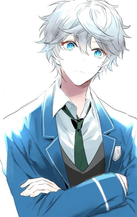 Anime Guy White Hair Blue Eyes Рисунки аниме Глаза аниме Эскизы