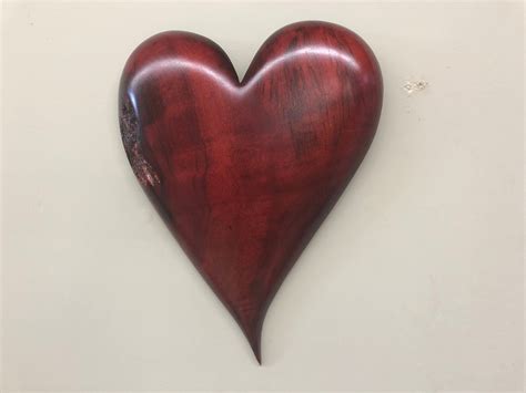 Red Wall Heart Unique Personalized Wedding T Wood Carving Present