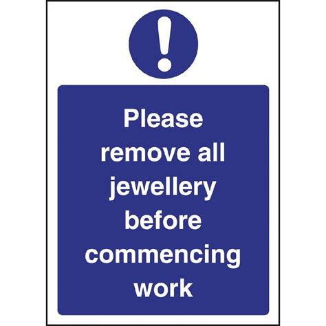 Remove Jewellery Sign W189 Buy Online At Nisbets