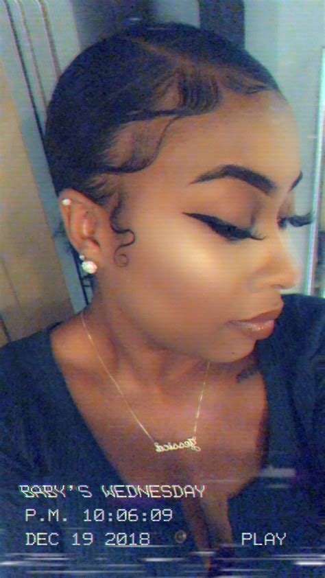 The short hairstyle charmingly enhances the face showing off the soft and bouncy curls to bring the hairstyle the graduated curly hairstyle is styled into waves throughout the whole head showing off the layers cut to enhance the movement and lighten the edges. #babyhair #edges | Edges hair, Hair styles, Baby hairstyles