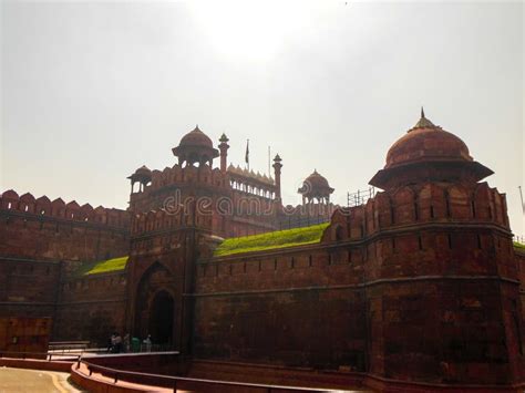 Colourful Old Architecture Inside Red Fort In Delhi India Famous Red