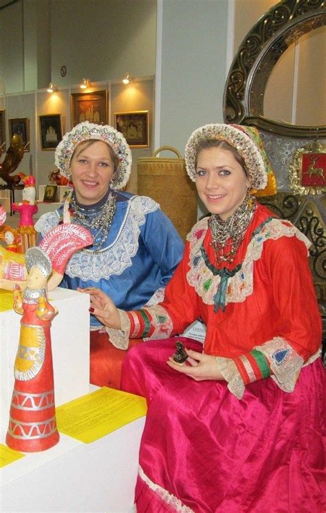 traditional festive outfits of married women from tutaev town yaroslavl province russia