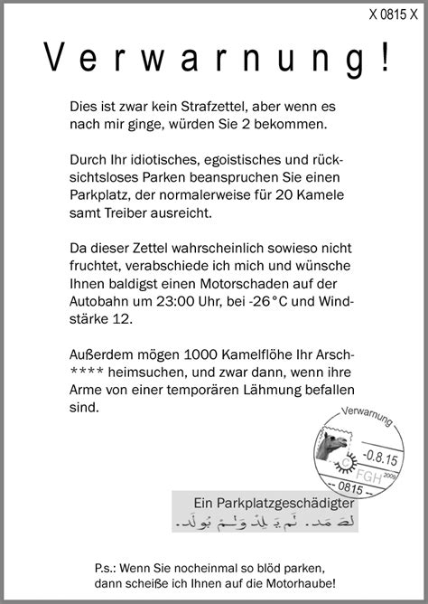 Strafzettel zum ausdrucken - Bürozubehör