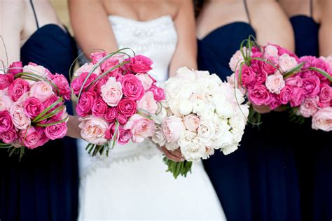 Light And Dark Pink Wedding Flowers For Bridal Bouquet