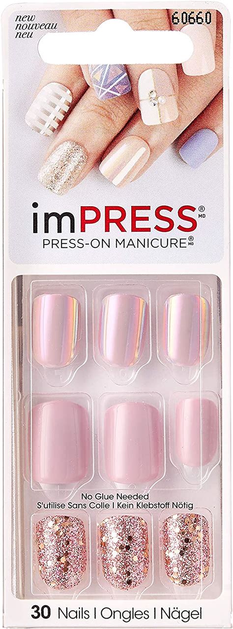 Kiss Impress Press On Nails One Step Gel Bright As Feather Amazonca