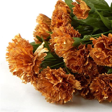 Metallic Gold Carnation Bud Bush Whats New Floral Supplies Craft