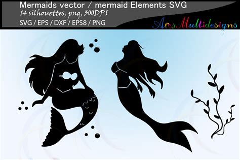 Mermaid Silhouette Images Clipart