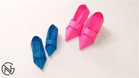 Paper High Heeled Mini Shoes 👡origami Tutorial On How To Make Shoes